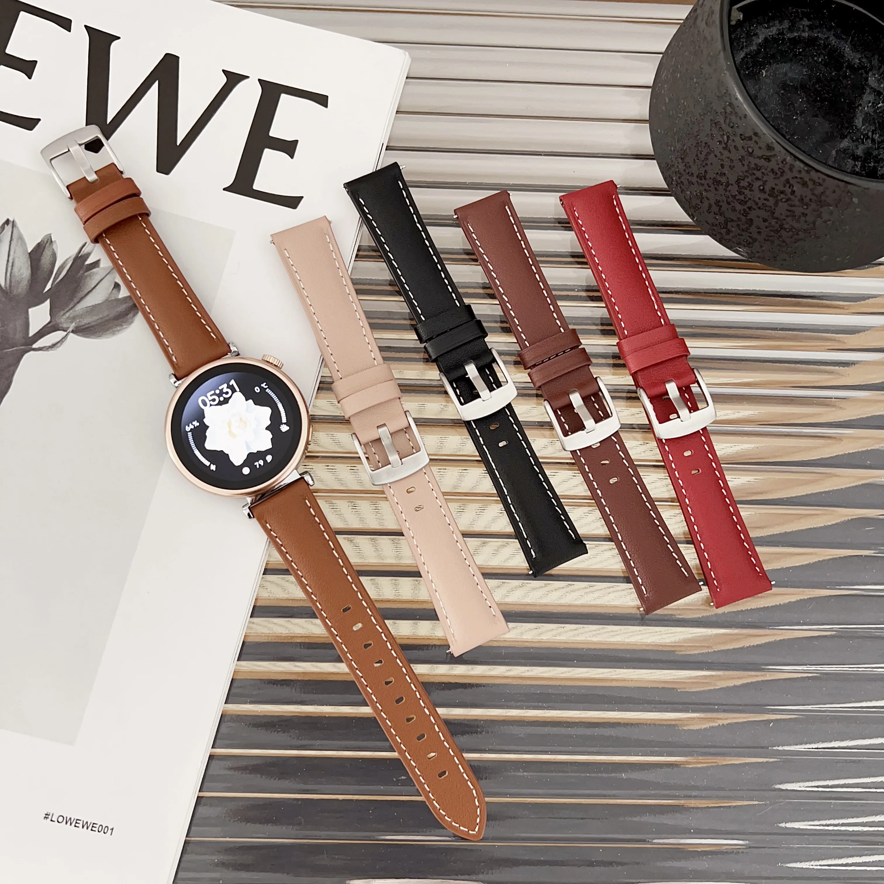 Bracelet de montre en cuir pour femme, bracelet Smartwatch pour fille, Huawei Watch GT4 5, 18mm, 41mm