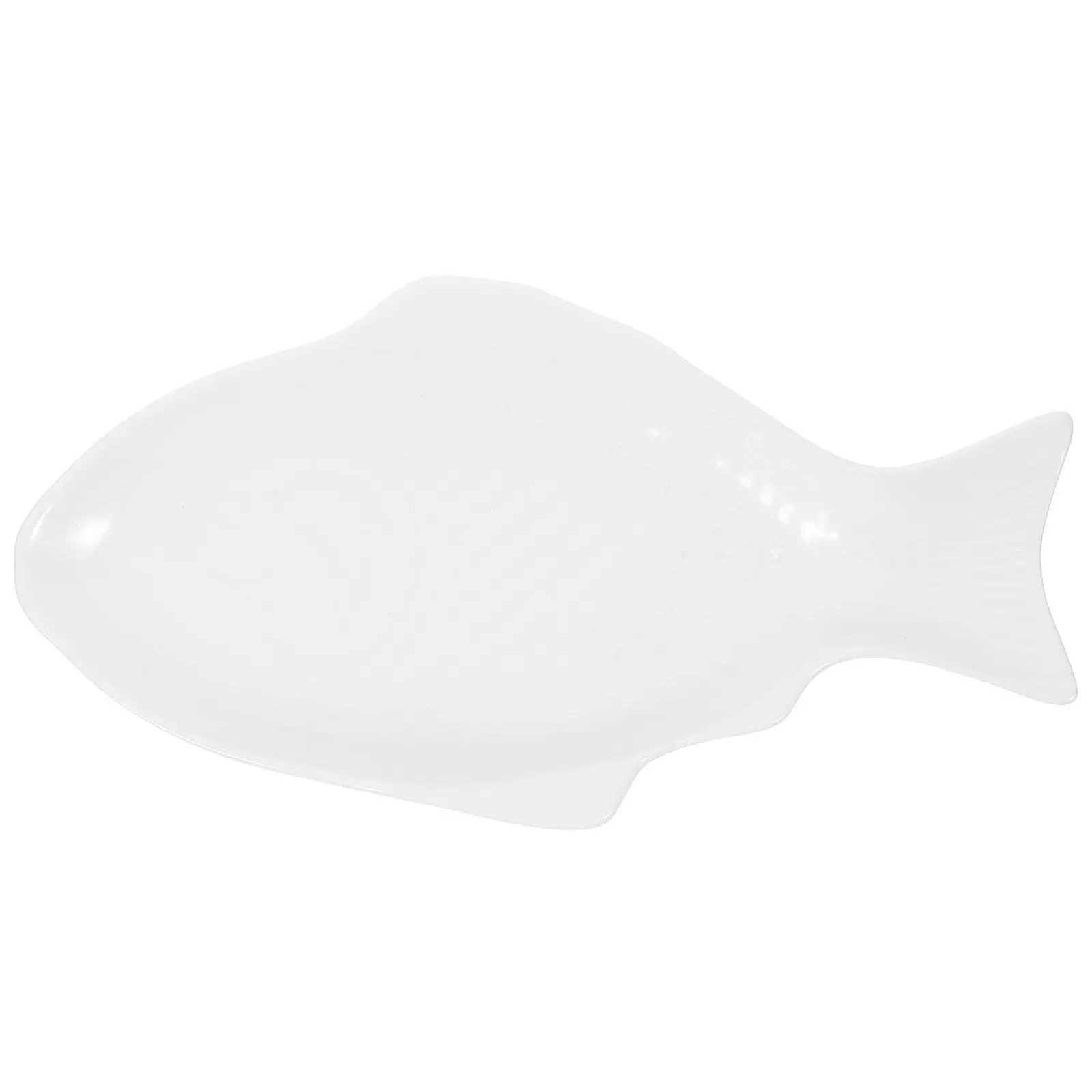 Ceramic Fish-Shaped Plate 11 Inch White Serving Dish for Snacks Home Party Wedding Tableware