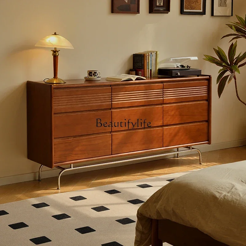 

LD33Medieval style against the wall, living room storage cabinet, retro solid wood storage floor cabinet