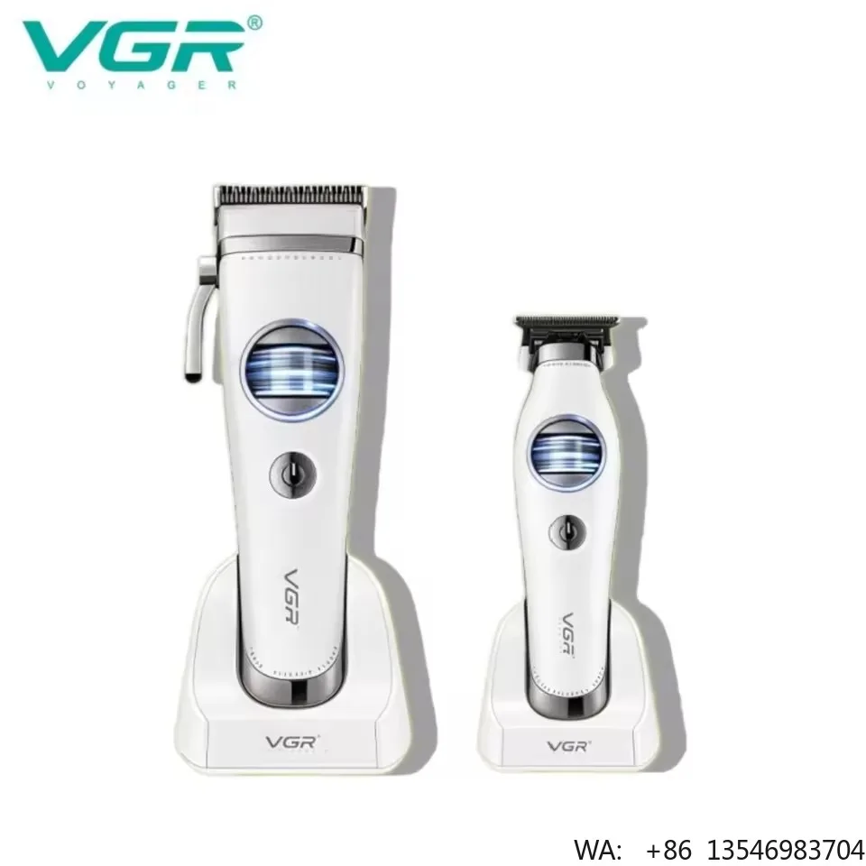 New VGR V-880 Brushless Visible Rotary Motor Hair Clipper Kit 7200RPM 10W Powerful Professional Barber Clippers Trimmers