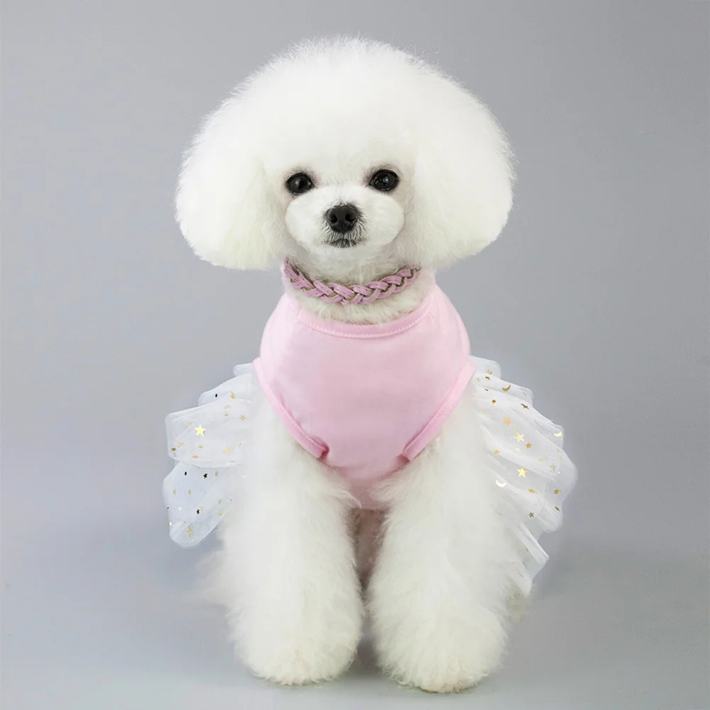 

Dog Lace Dress Cotton Tutu Skirt White Spring Summer Size Xs Pet Clothes Party Outdoor Skirt for Charming Dogs