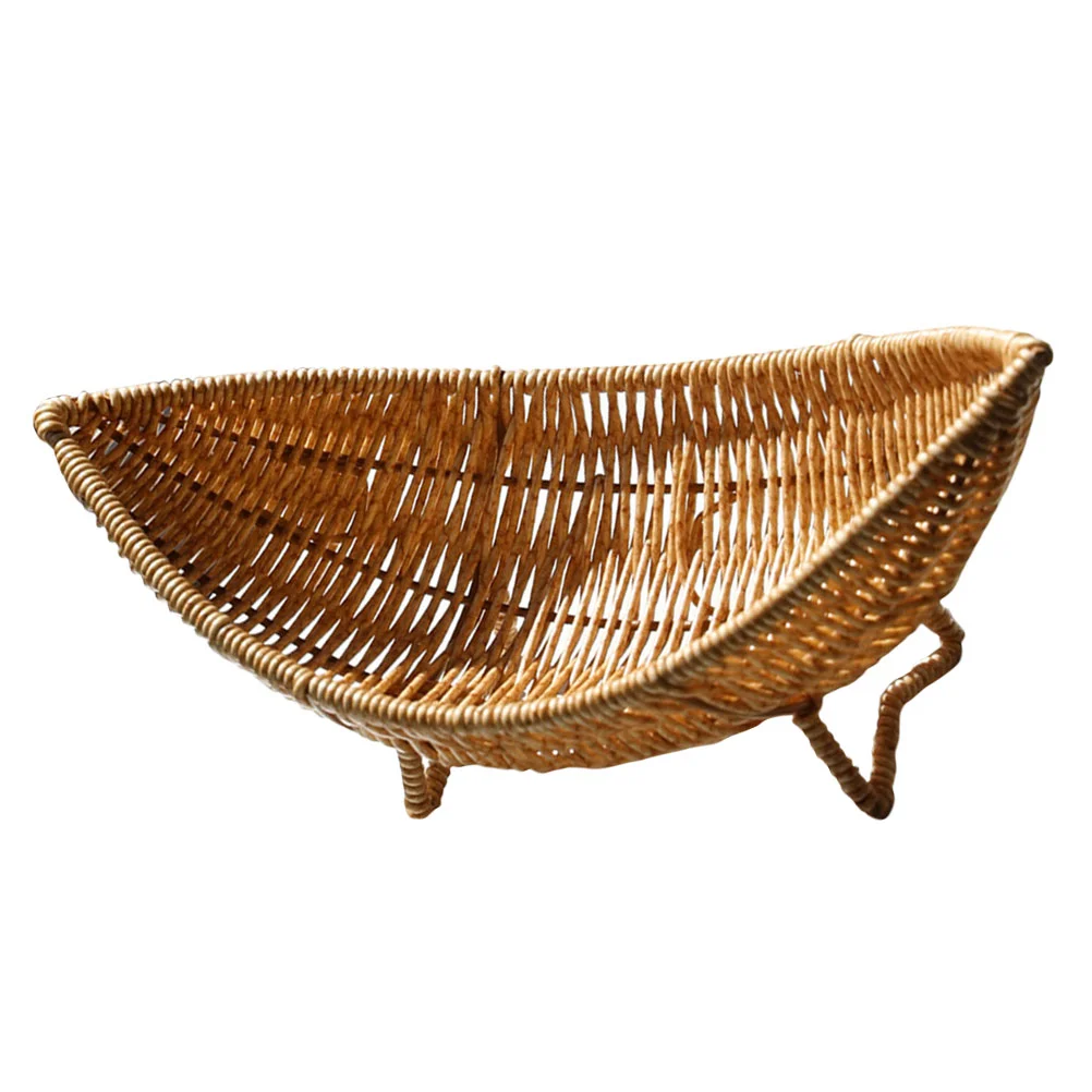 

Rattan Fruit Bowl Snacks Egg Basket Sundries Serving Table Storage Holder Vintage Plate Plastic Vegetable