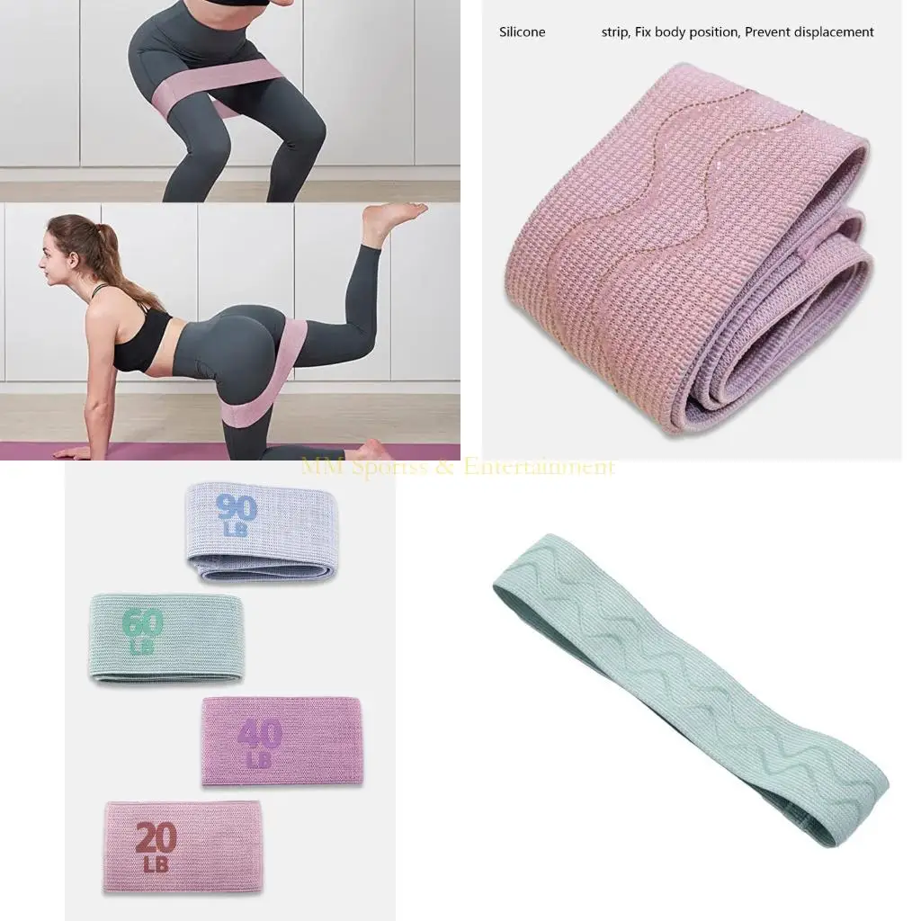 

31BE High Intensity Knitted Resistance Band Silicones Grip for Yoga Pilates Glute Training Strength Workouts Homes Gym