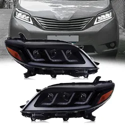 1Pair Car Lights  For Toyota Sienna 2011-2020 LED Headlights Modified DRL Turn Signal Led Hi Low Beam Projector Headlamp Assembl