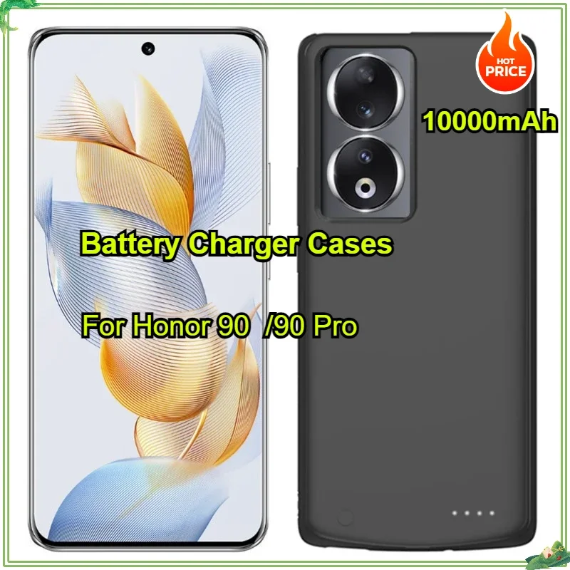 10000mAh Battery Cases for Honor 90 5G Power Bank Cover Portable Powerbank External Battery Cover for Honor 90 Pro Charging Case