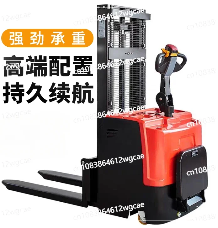 Electric forklift 2 tons hydraulic walking 1.5 tons station drive lift stacker 1 ton small storage truck