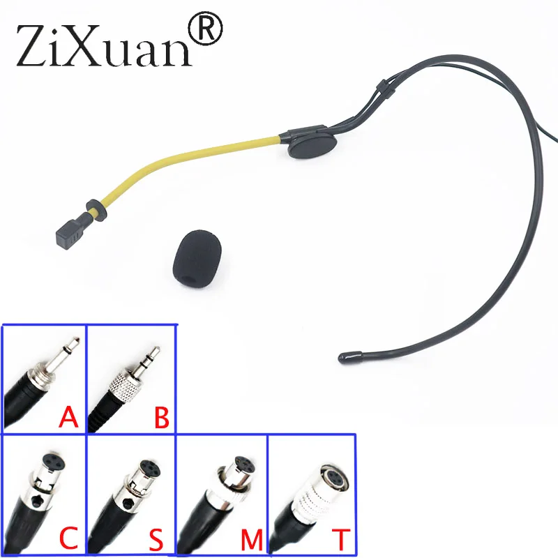 Professional Unidirectional XLR 4-PIN Headworn Headset Microphone For Shure Wireless Beige Mini XLR Microphone Head