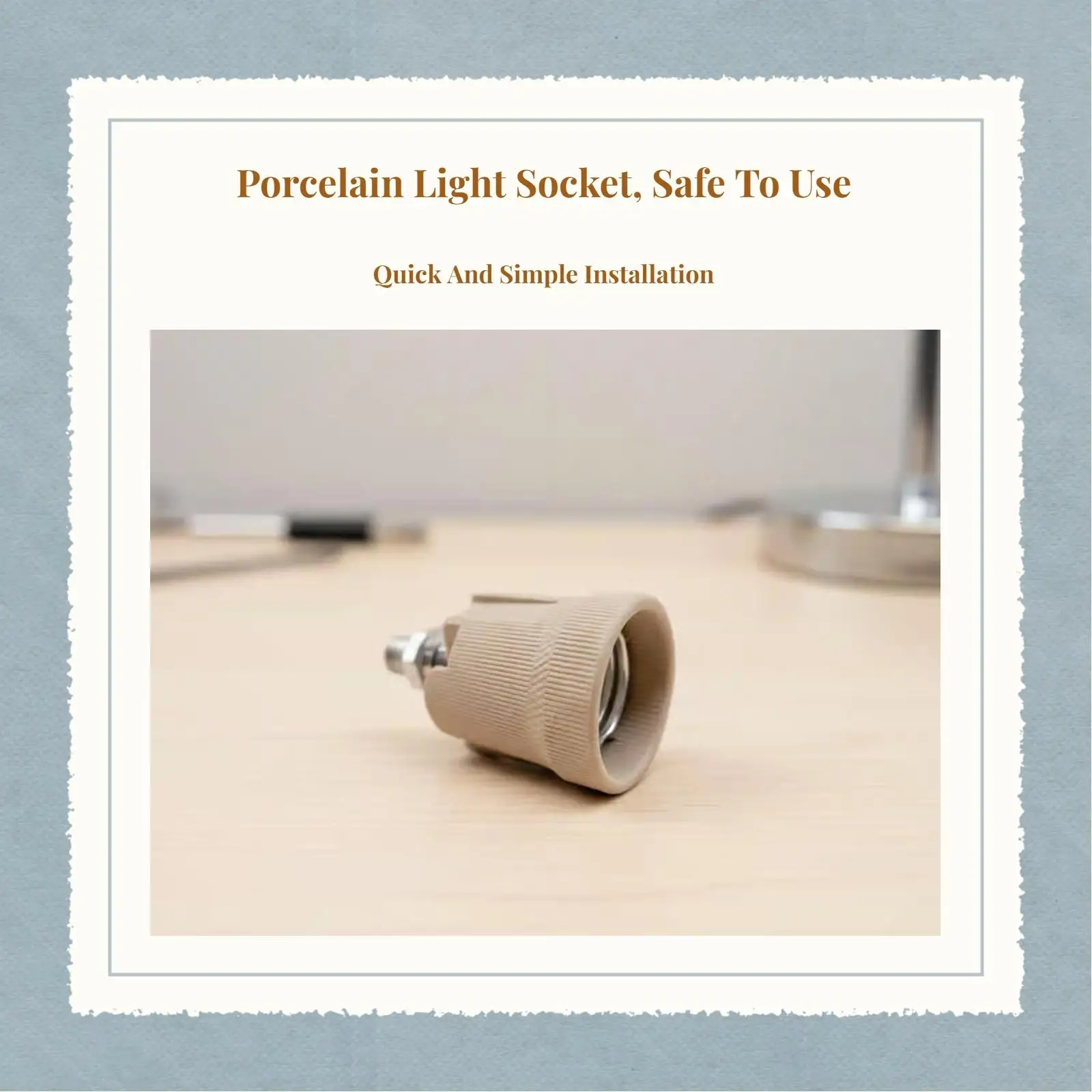 Screw Base Ceramic Lamp Holder for Kitchen Bedroom Lighting DIY Replacement Socket with Insulation