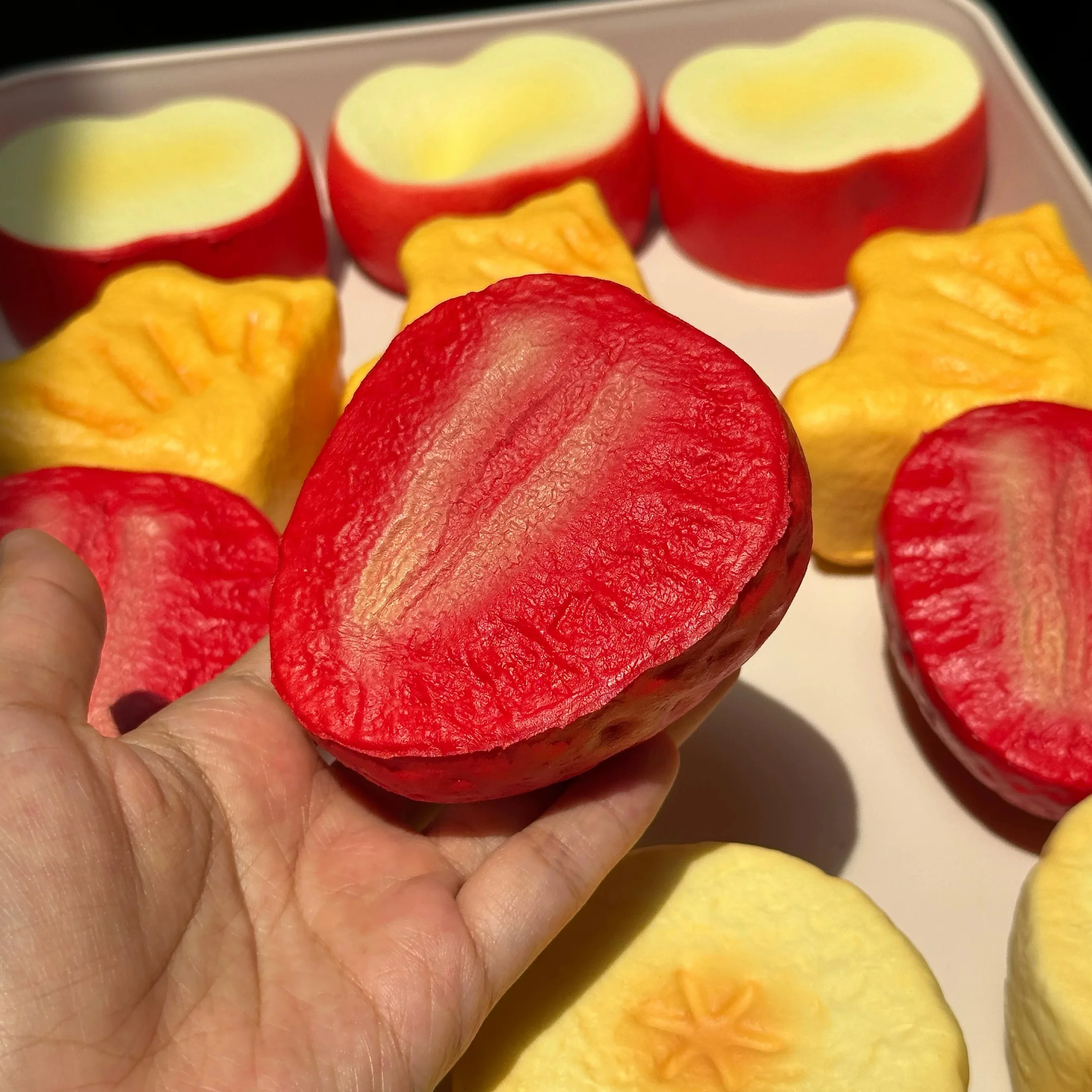 Juguetes de rebote lento de PU de fruta de simulación, plátano realista, manzana, fresa, piña, apretar, alivio del estrés, pellizco, Fidget blando