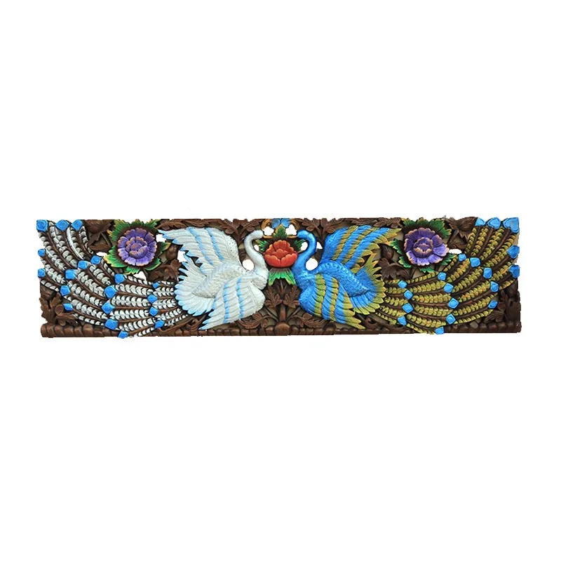 Thailand imported handicrafts South East Asia style wallsolid wood colored peacock hollow carving board, living room