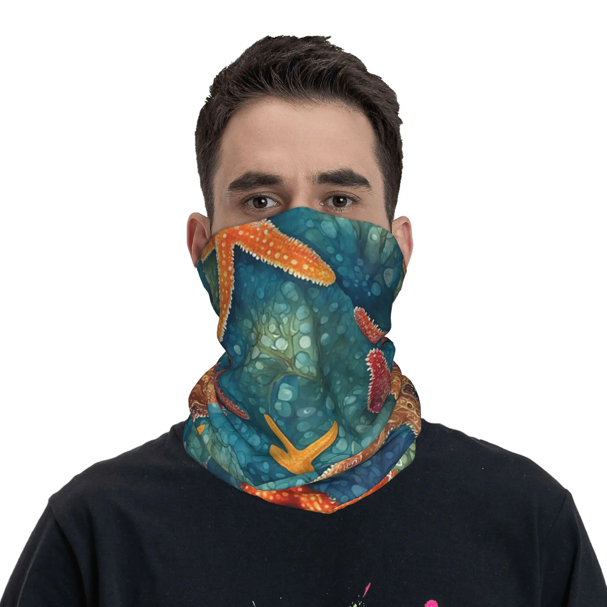 

Starfish Bandana Neck Cover Printed Wrap Mask Scarf Multifunction Cycling Scarf Hiking Fishing Unisex Adult Winter