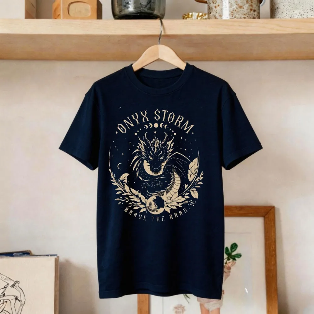 Onyx Storm T-Shirt Fourth Wing Shirt Dragon Rider Tops Iron Flame Merch Gift for Book Lover Bookish Shirt Summer Streetwear