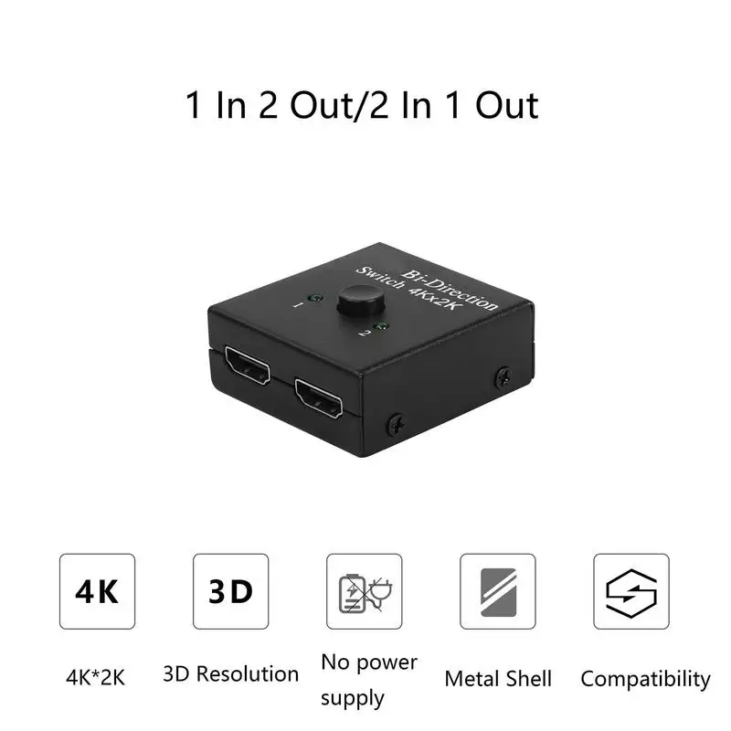 High Definition Multimedia Interface Splitter 2 Input 1 Output 1 Input 2 Output 4K30HZ High Definition Multimedia Interface