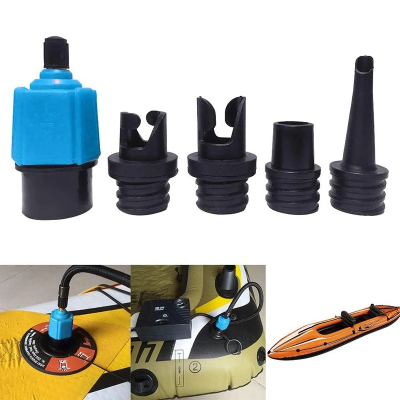 1Set Inflatable Pump Adaptor Air Pump Converter & 2Pcs Inflatable Boat Pump Adapter Inflating Boat Valve Adapter