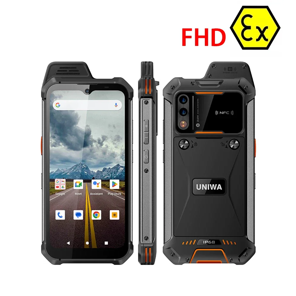 UNIWA W999 ATEX Robuuste Waterdichte Walkie Talkie 8GB + 128GB 6.3 Inch FHD 5000mAh Smartphone Andriod 13 NFC Mobiele Telefoons Helio G99