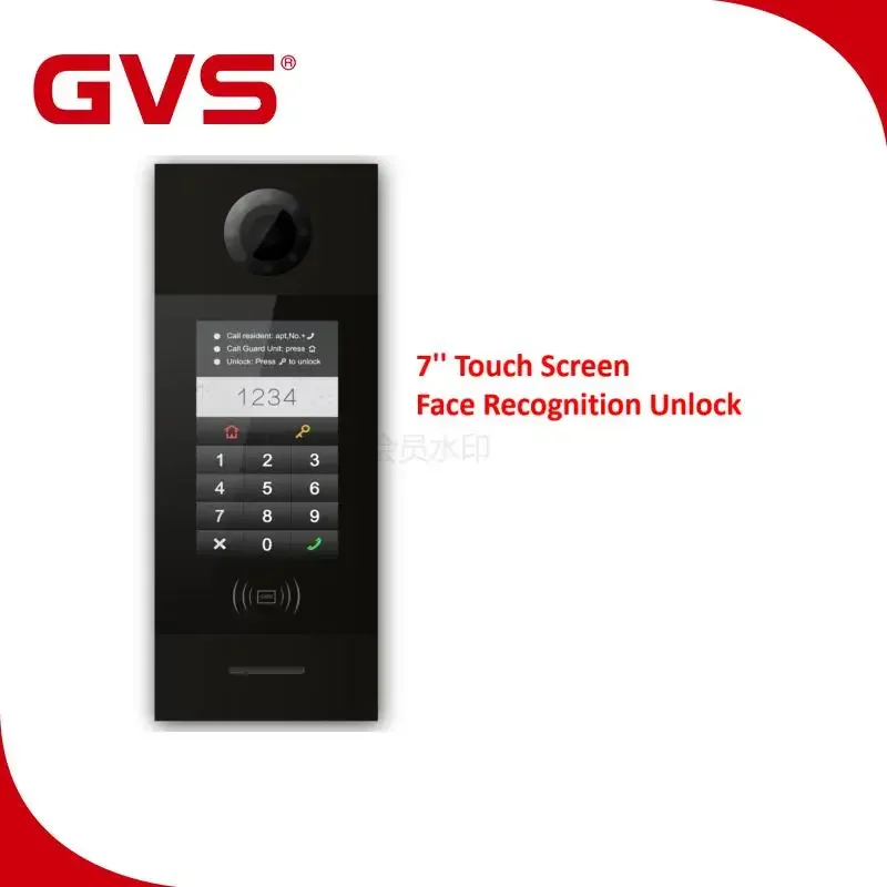 High end TCP/IP intercom with 7'' Android touch screen  face recognition unlock lobby panel Video intercom outdoor Station Panel