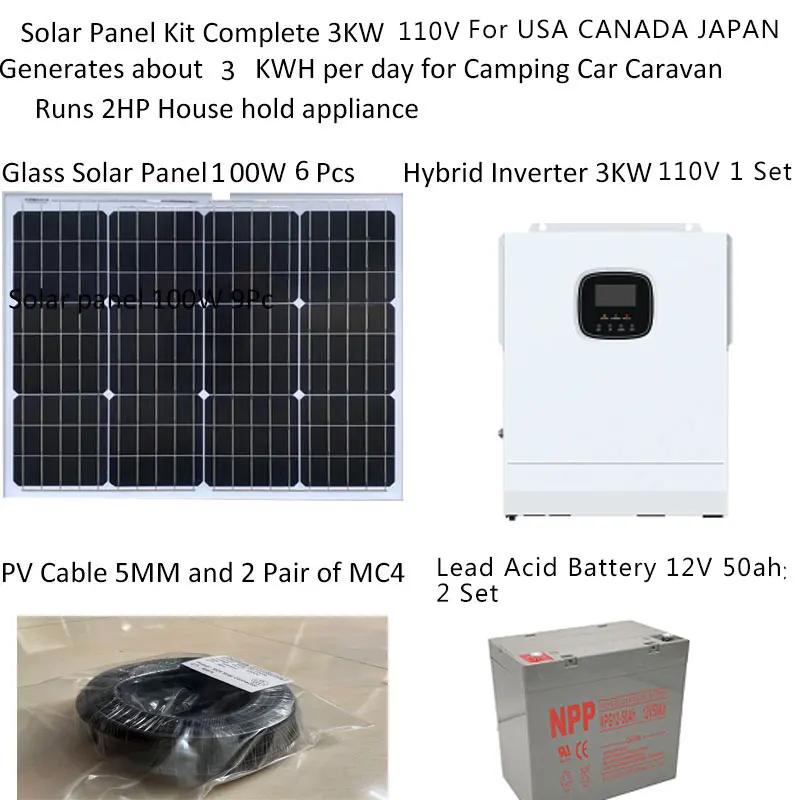 مجموعة الطاقة الشمسية كاملة مع بطارية 3000 واط 220 فولت لوحة طاقة شمسية 600 واط عاكس للطاقة الشمسية MPPT نظام المنزل خارج الشبكة سيارة التخييم قافلة قارب