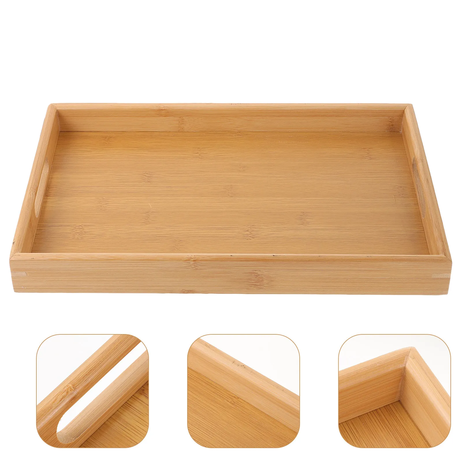 

Rustic Natural Wooden Tea Tray Serving Tray for Fruit Snacks Cake Dessert Bar Restaurant Home Party Wedding Picnic Coffee Table
