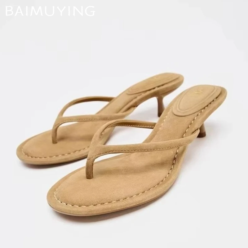 

High Heels Women Slippers Designer Clip Toe Heeled Sandals Woman Shoes Summer New Brand Pumps 2025 Fashion Slides Mujer Zapatos
