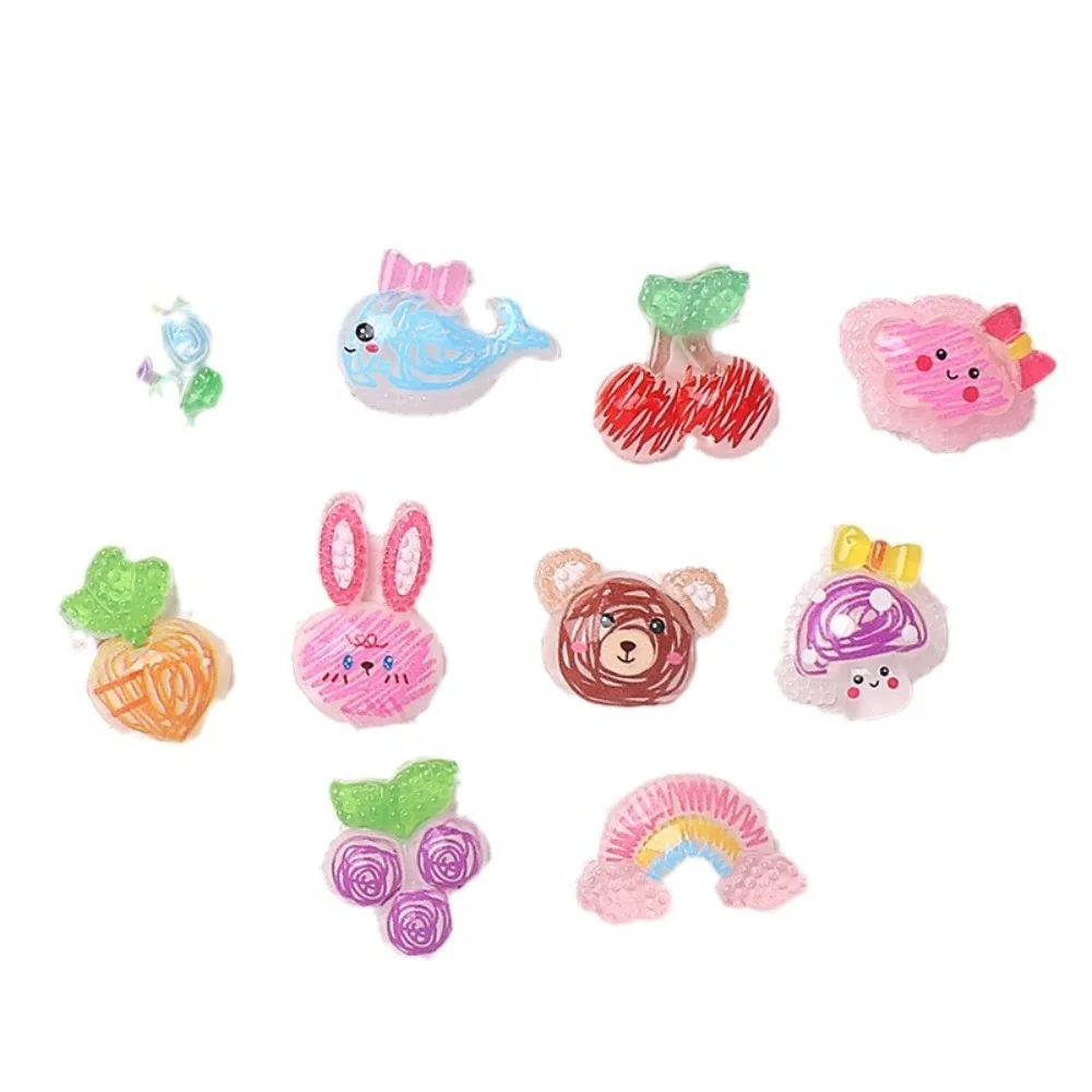 10pcs Kawaii Resin Flatback Mini Rainbow Charms Cabochons Embellishments for DIY Ornament Crafts Scrapbook Home Decorations
