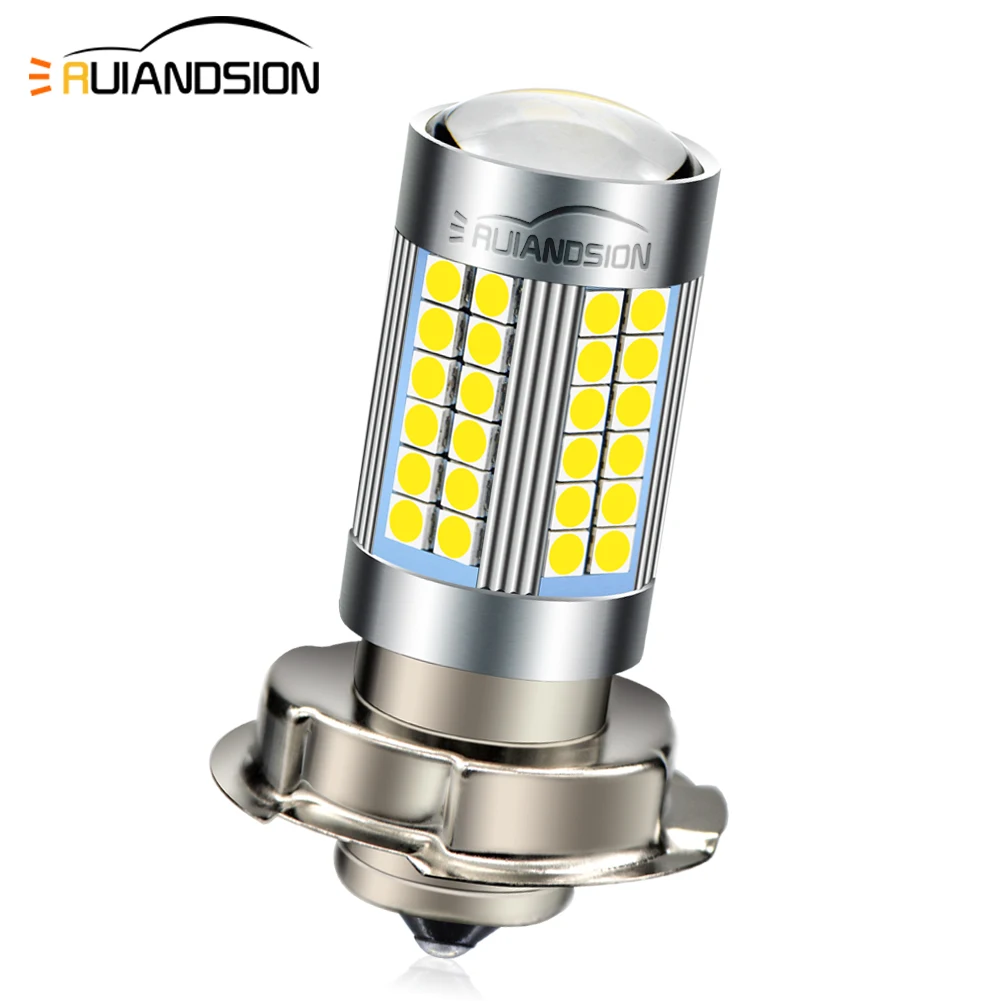 

1pc 2W 3030 66smd LED SMD 6000K 6V 12V 1000lm Motorcycle Moped ATV PIT Motorbike Headlight Bulb P26S Passing Light