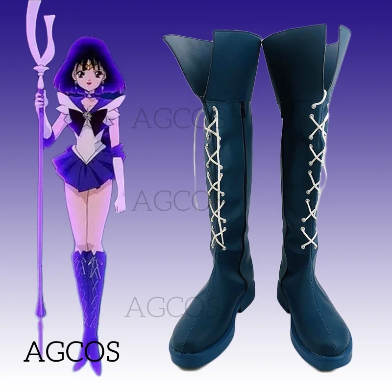 AGCOS Custom Size Moon Tomoe Hotaru Cosplay Shoes Sailor Saturn Christmas Cosplay Boots Shoes A Verion