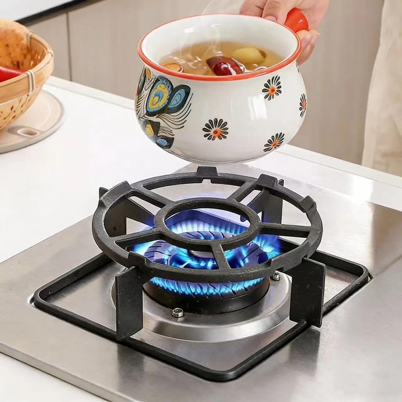 Rejilla Universal para Estufa de Gas, Rejilla Antideslizante para Ollas Pequeñas y Cacerolas para Leche, Soporte Resistente para Estufa de Cocina