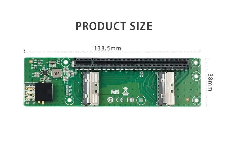 2x MCIO X8 zu PCIe5.0 X16 Slot Riser CEM XIC 0516PE – Detail 3