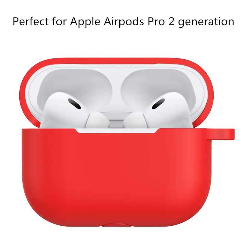 حافظة من السيليكون السائل لأجهزة Apple AirPods Pro2 الجيل funda Airpodspro2 ملحقات واقية مع سلسلة مفاتيح لأجهزة Airpods Pro 2