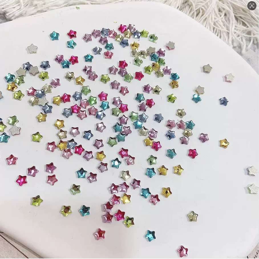

30PCS 4/6mm Sparkle Colorful Flatback Mini Star Diamonds Crystal Star Nail Art Rhinestones Decorations Manicure Ornaments Parts