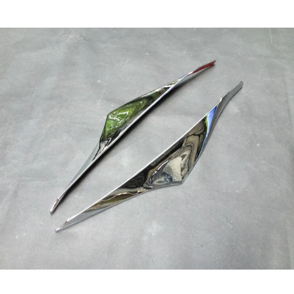 Car Body Head Front Eyebrow/Trim Light Lamp Frame Stick ABS Chrome Cover 2pcs For Mazda 3 Axela M3 2014 2015 2016