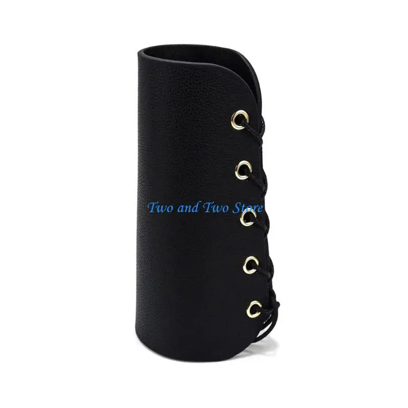 HX6F Ларп Рукавицы на запястье Черные рукавицы Косплей Индустриальный век Косплей для костюма