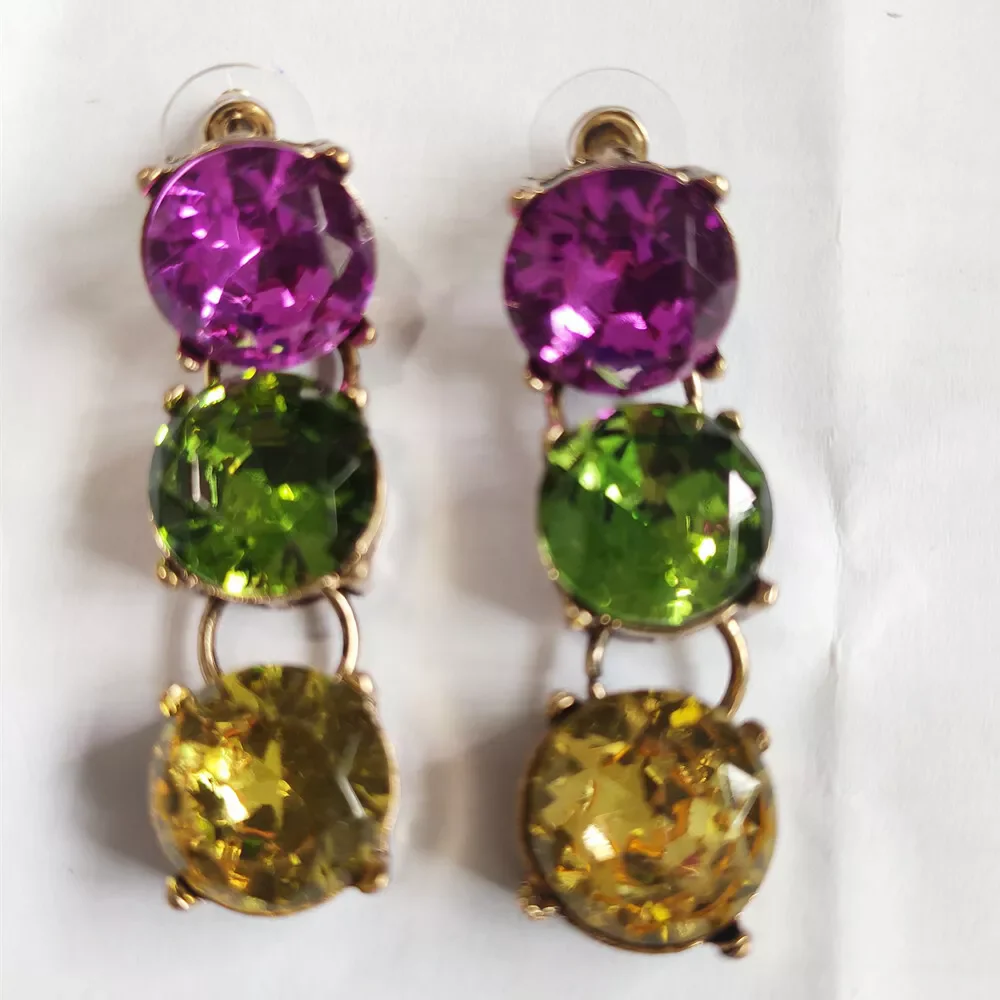 Классические стеклянные кристаллы в горошек, карнавальные серьги Mardi Gras, женские праздничные ювелирные изделия, подарки