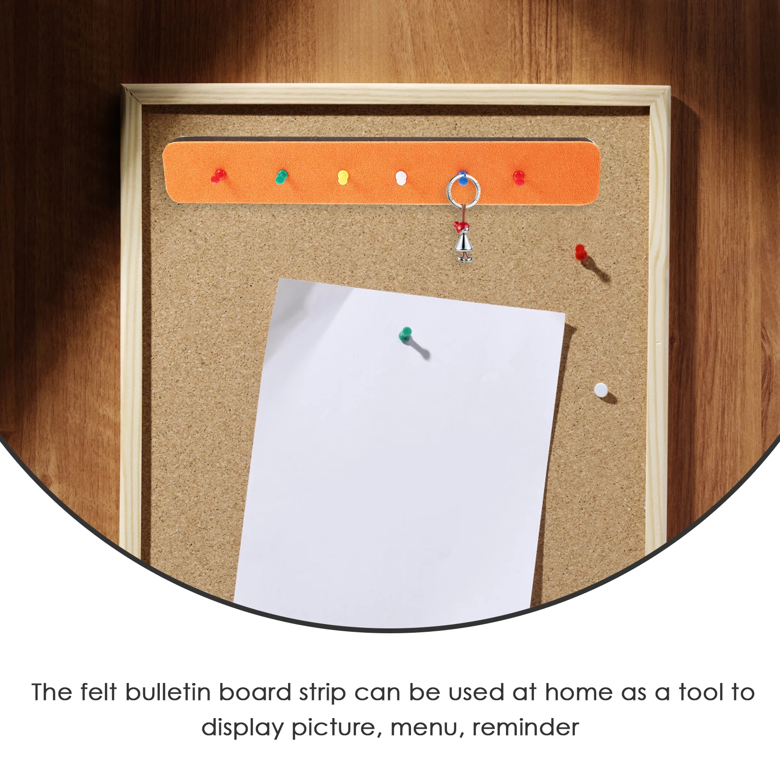 

1 Set Felt Pin Board Bar Strips Self-Adhesive Bulletin Board Notice Wall Decor For Home Office School Bright Colors