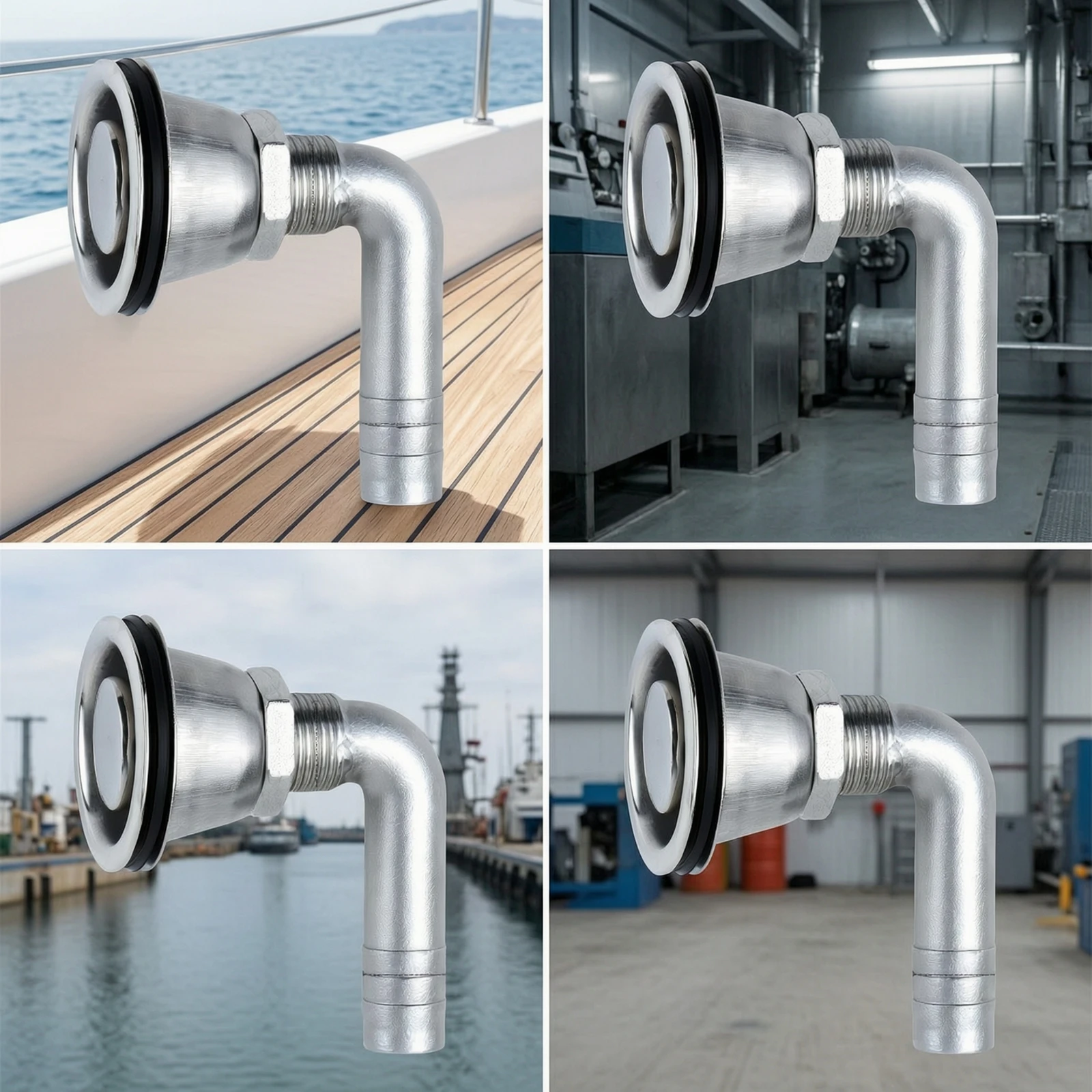 Thru-Hull Vent Marine Boat Hull Vent Ventilation Fitting Polished Hardware Threaded for Boats, Yachts