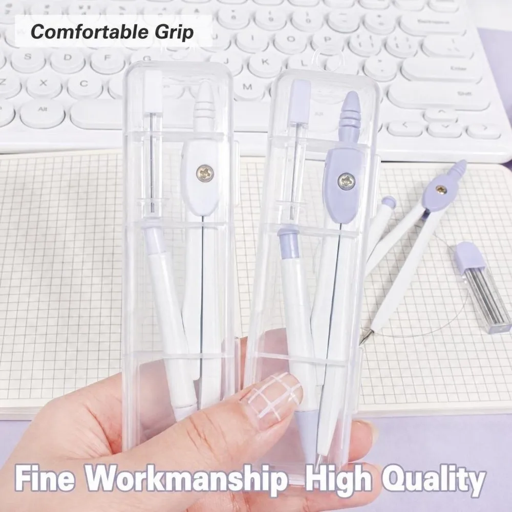 Portable Metal Drawing Compass Macaron Color Geometry Tool Student Compass Set Multifunctional Geometry Compass Tool Students