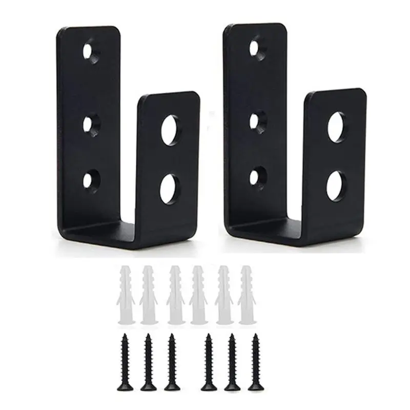 [B24B!】 2 Pieces 2Inch X 4Inch Door Barrier Clips Heavy Duty Open Rod Bracket U Shape Bracket For Barn Shed Garage Gate Durable
