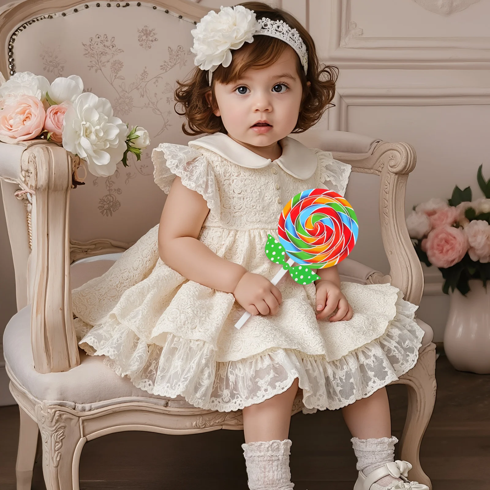 

4Pcs Giant Lollipop Props Vibrant Photography Props for Dance Supplies Party Favors Photo Booth Posing Accessories