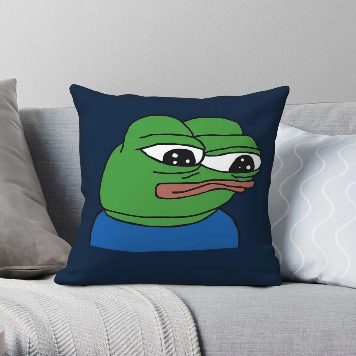

Pepe The Frog Square Pillowcase Polyester Linen Velvet Printed Zip Decor Pillow Case Sofa Cushion Case