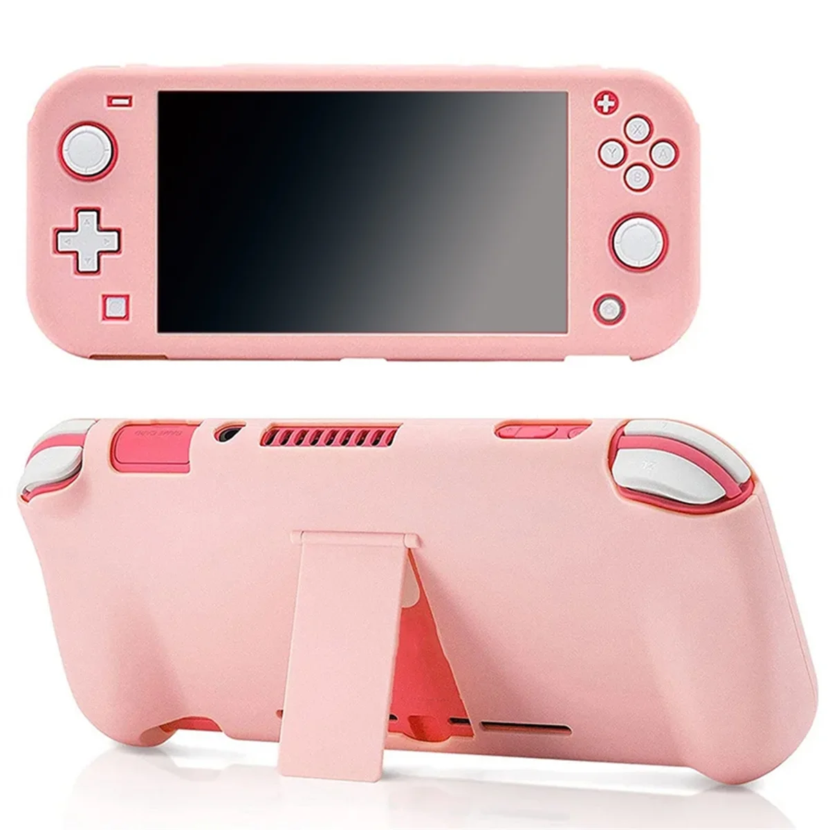 Custodia protettiva rosa per Nintendo Switch Lite con custodia rigida con cavalletto per console di giochi Nintendo Switch Lite con supporto HY