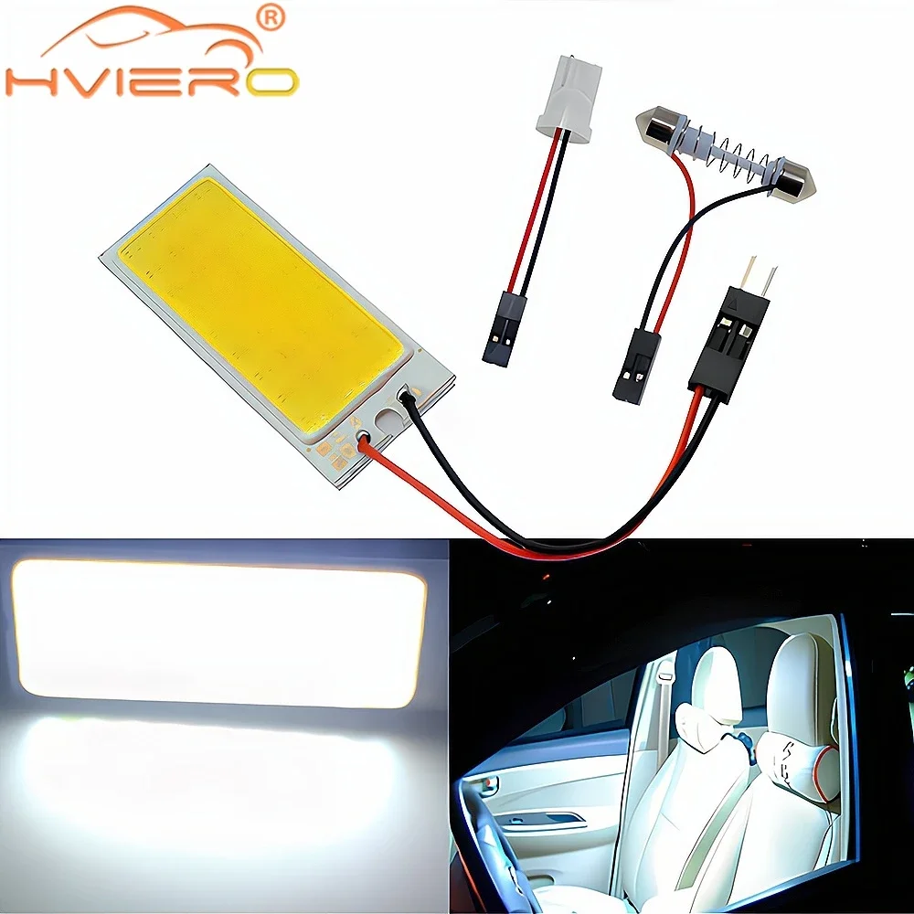 Blanco rojo T10 COB 36SMD coche Led W5w C5W C10w lámpara de matrícula puerta de coche lectura bombilla de respaldo cúpula luz de adorno Interior del