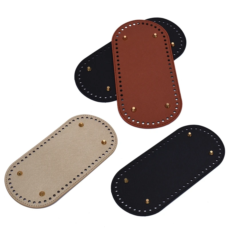 ASDS-Oval Purse Bottom For Crochet, 9.8 X 4.7 Crochet Bag Bottom Leather Bottom Shaper Pad For Bags Cushion Base With Holes