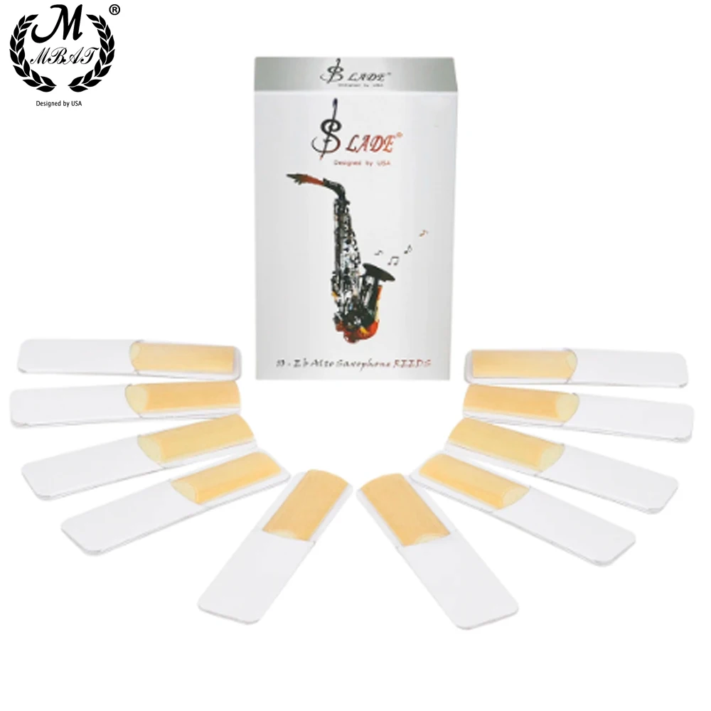 10 Stücke Alto Weiß Karton Reed 10's Stärke 2,0 2,5 3,0 Saxophon Reed Holzblasinstrument Teile Zubehör