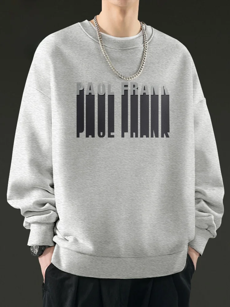 

Men's Sweatirt Casual Loose Spring Jaet American Sle Heavy Cotton Long Sve round Ne Printed Sweatirt