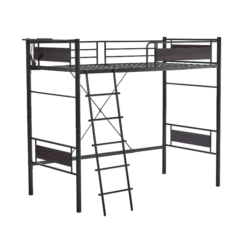 Loft bed with single socket load-resistant adult bed