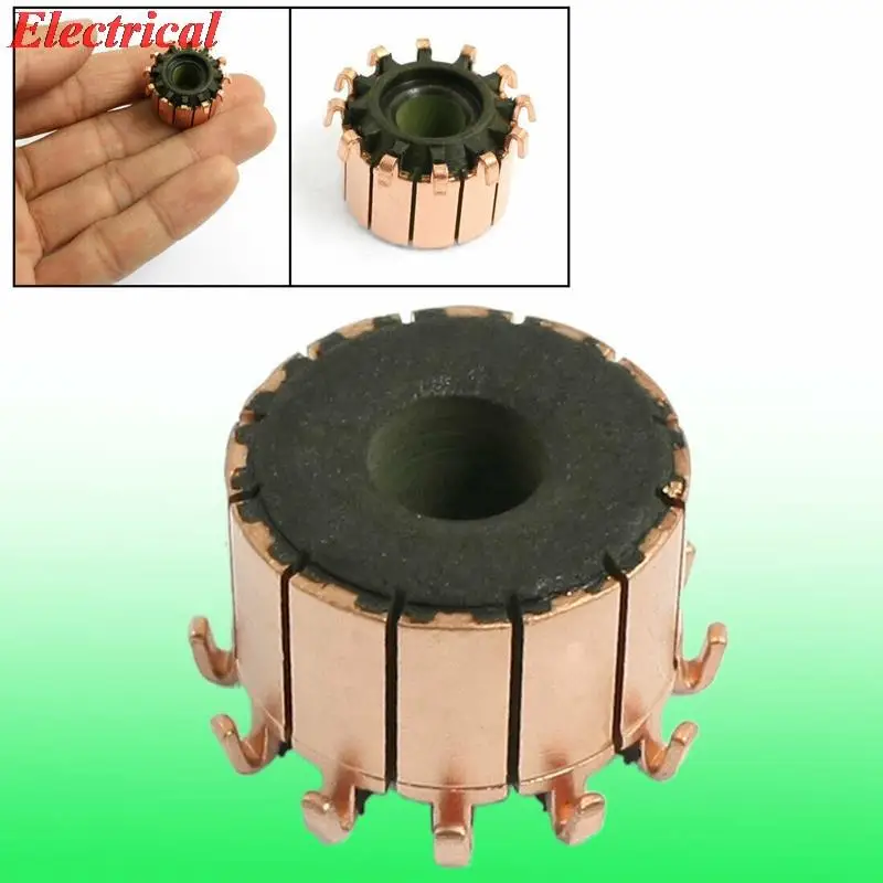 

1pc 7.14mm Shaft Dimeter 18.9mm OD 12 Tooth Copper Shell Electric Motor Commutator