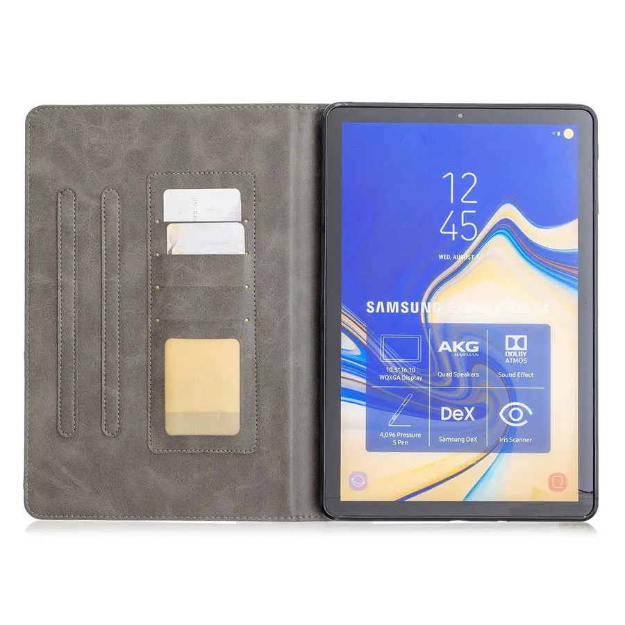 Capa de suporte inteligente em couro PU, Shell antigo, capa para Samsung Galaxy Tab S7, S8 Plus, S7FE, 12,4, A8, A7 Lite, S6 Lite, P610, S5E, T860,