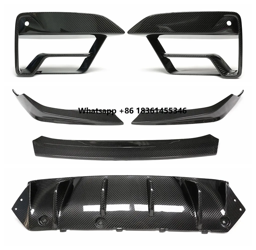 

For F90 M5 Lci 2021-2023 Dry Carbon Fiber Body Kit Front Bumper Air Duct Trim Cover Lip Rear Diffuser Mp Style