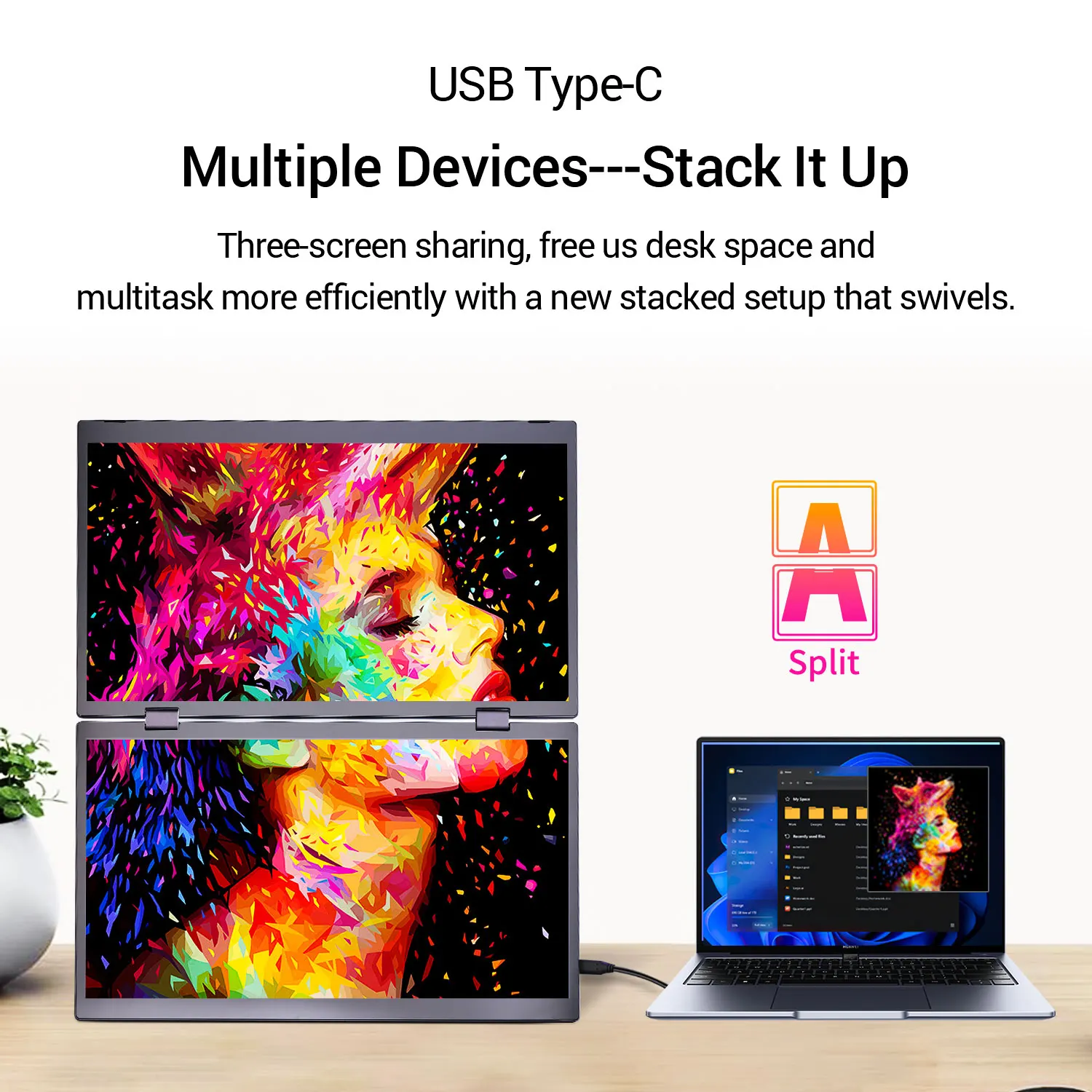 شاشة محمولة 15.6 بوصة شاشة مزدوجة 1080P IPS شاشة ثانية خارجية لأجهزة الكمبيوتر المحمول Mac Switch2 Xbox PS4/5 Xbox Ship من الولايات المتحدة