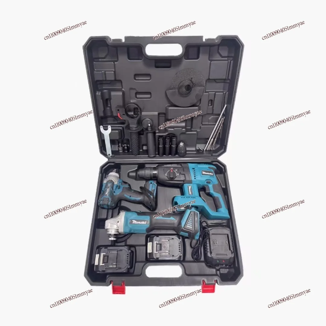 

21V Battery Heavy Duty 13mm Mini Cordless Hammer Drill Angle Grinder Wrench Power Tool Set
